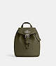 COACH®,AMELIA CONVERTIBLE BACKPACK,Leather,Medium,Everyday,Silver/Olive Drab,Front View