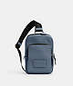 COACH®,TRACK PACK 14,Leather,Mini,Black Antique Nickel/Light Mist,Front View