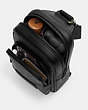 COACH®,TRACK PACK 14,Leather,Mini,Black Antique Nickel/Metallic Citrine,Inside View, Top View