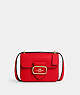 COACH®,MORGAN SQUARE CROSSBODY,Leather,Anniversary,Gold/Electric Red,Front View