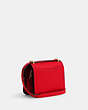 COACH®,MORGAN SQUARE CROSSBODY,Leather,Small,Anniversary,Gold/Electric Red,Angle View