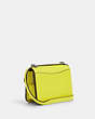 COACH®,MORGAN SQUARE CROSSBODY BAG,Leather,Small,Anniversary,Silver/Bright Yellow,Angle View
