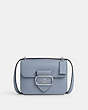 COACH®,MORGAN SQUARE CROSSBODY BAG,Leather,Small,Anniversary,Silver/Grey Mist,Front View