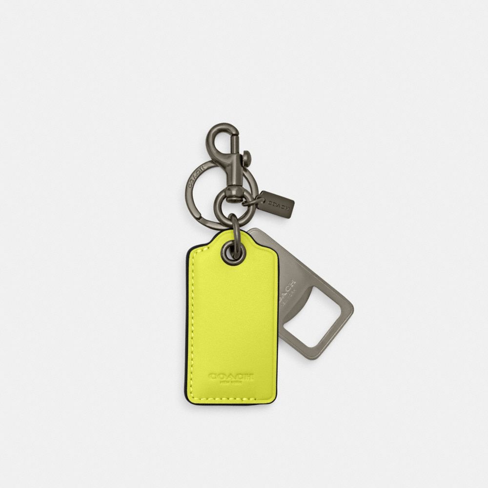 Coach Outlet Bottle Opener Key Fob In Signature Canvas