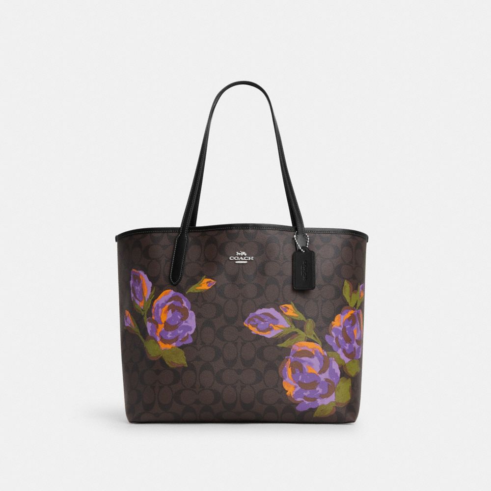 Coach rose store print purse