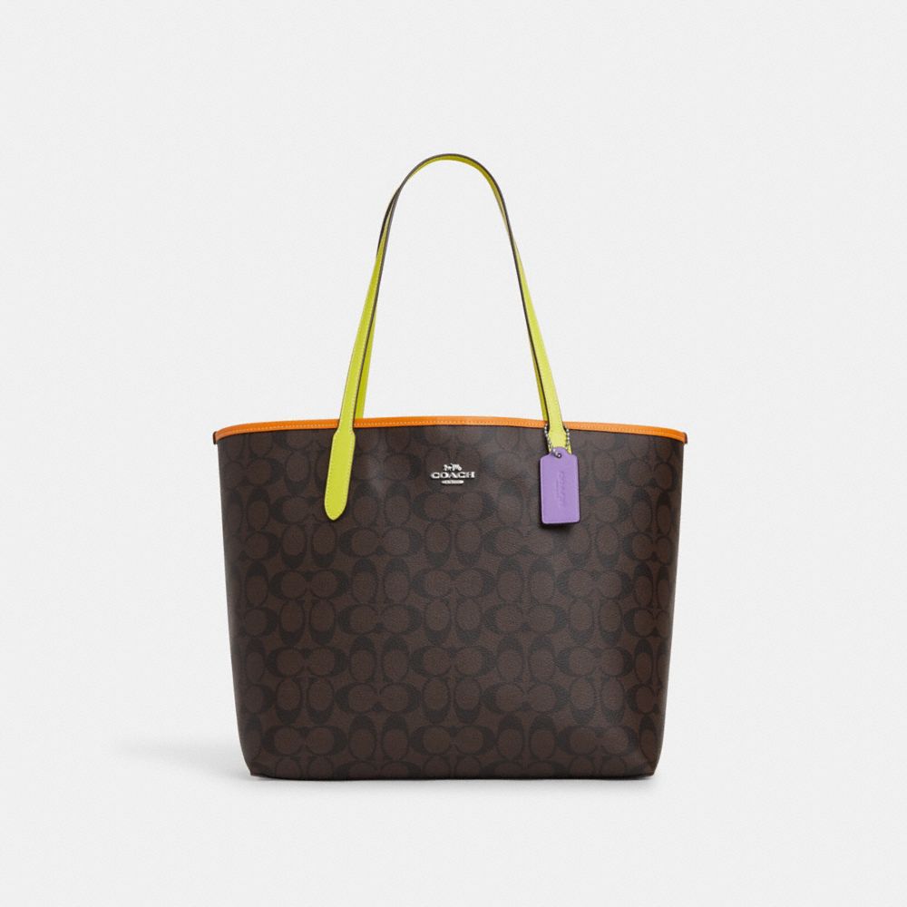 City Tote In Colorblock Signature Canvas