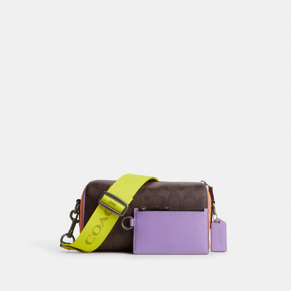 Yellow Color-Block Transparent Crossbody Bag