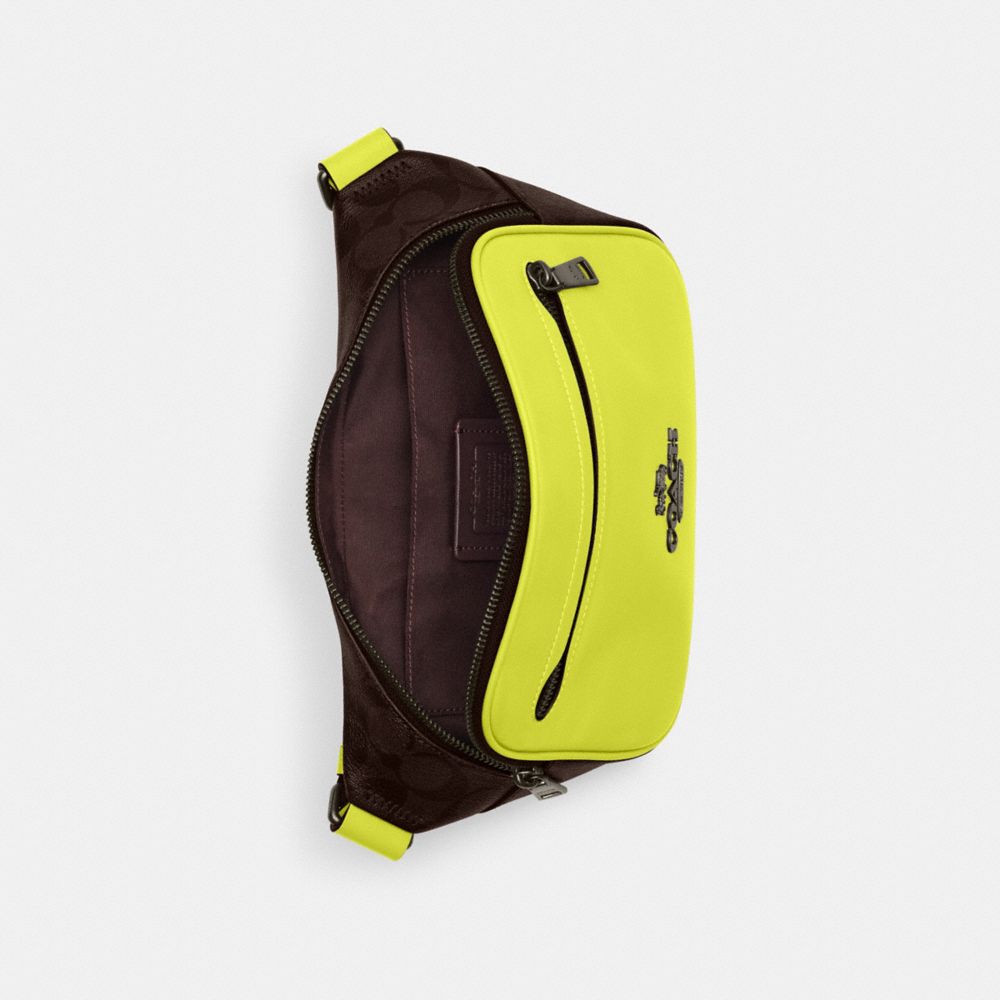 COACH®,Elias Belt Bag In Colorblock Signature Canvas,,Inside View,Top View