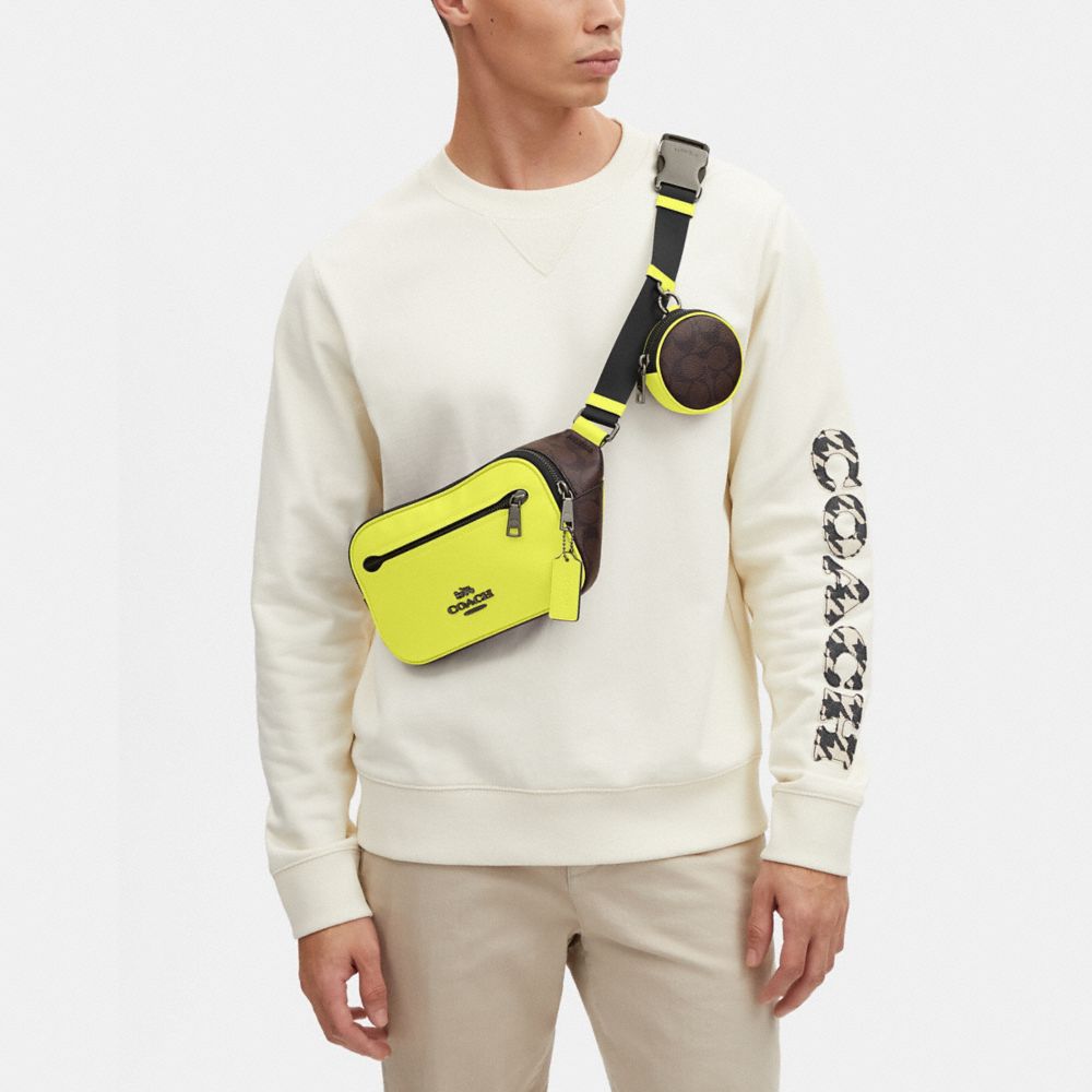 COACH®,Elias Belt Bag In Colorblock Signature Canvas,,Detail View