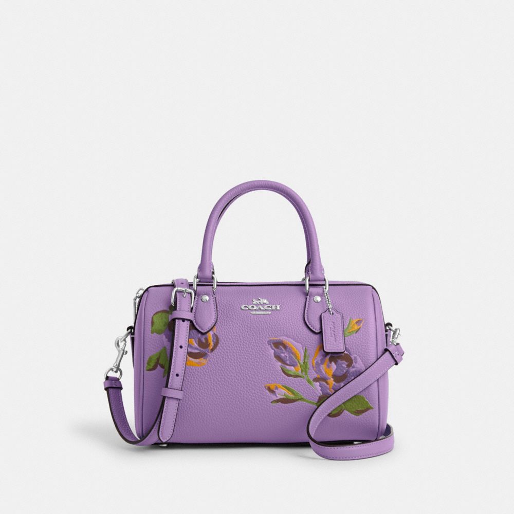Aesther Ekme | Women Mini Sac Smooth Leather Top Handle Bag Violet Ice Unique