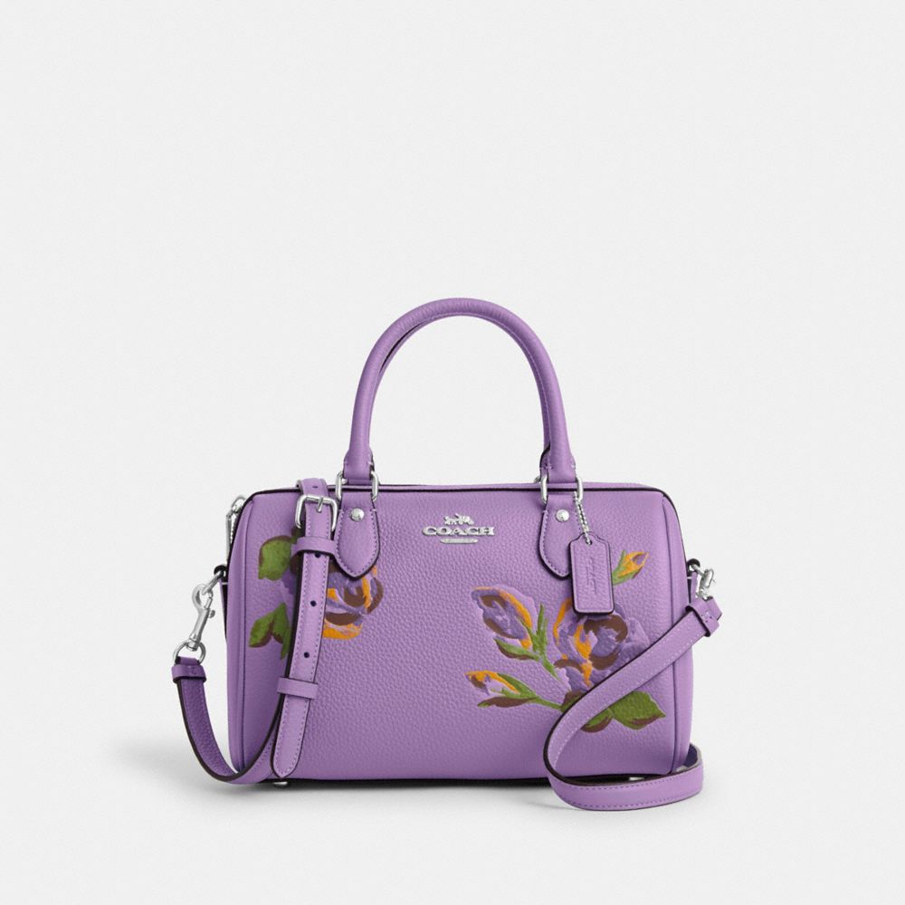 Aesther Ekme | Women Mini Sac Smooth Leather Top Handle Bag Violet Ice Unique