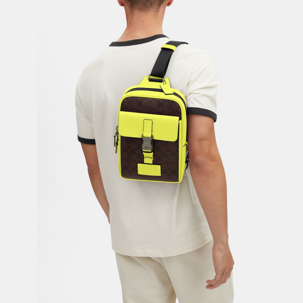 COACH® | Track Pack In Colorblock Signature Canvas