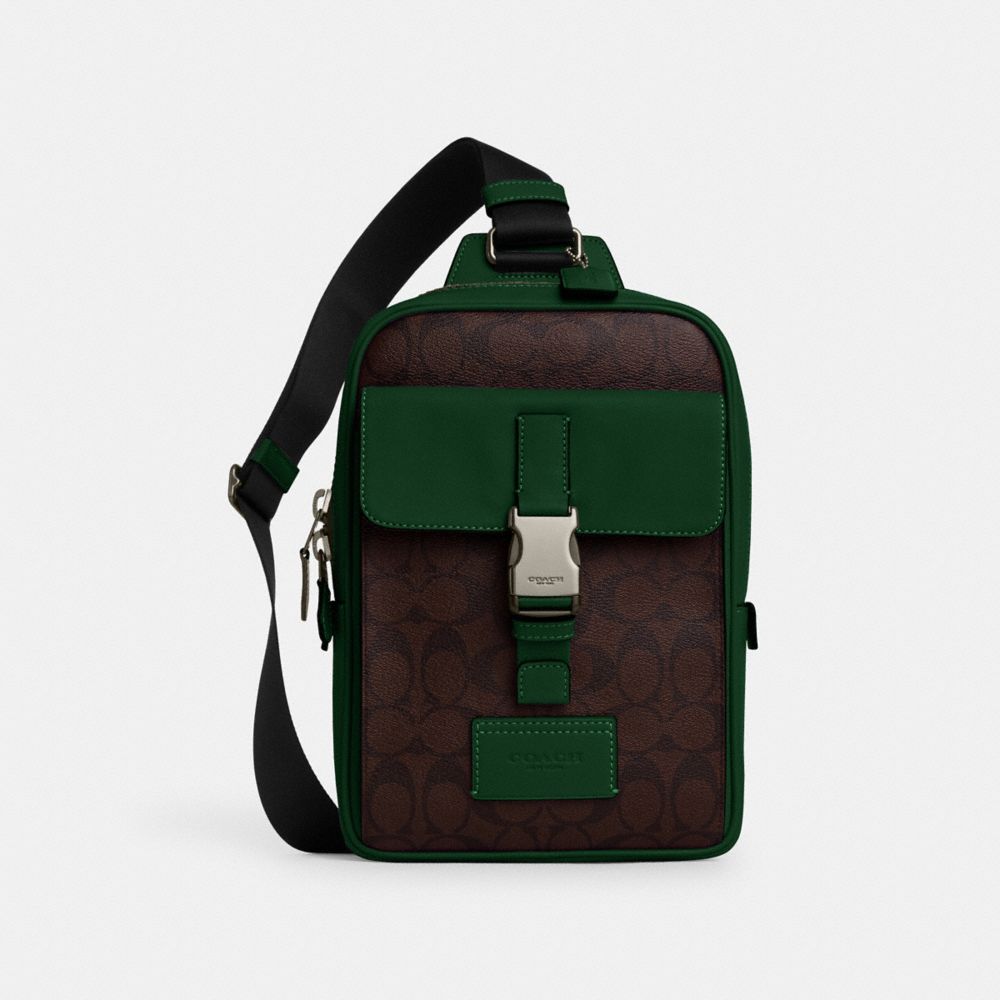 COACH®,Track Pack In Colorblock Signature Canvas,,Front View