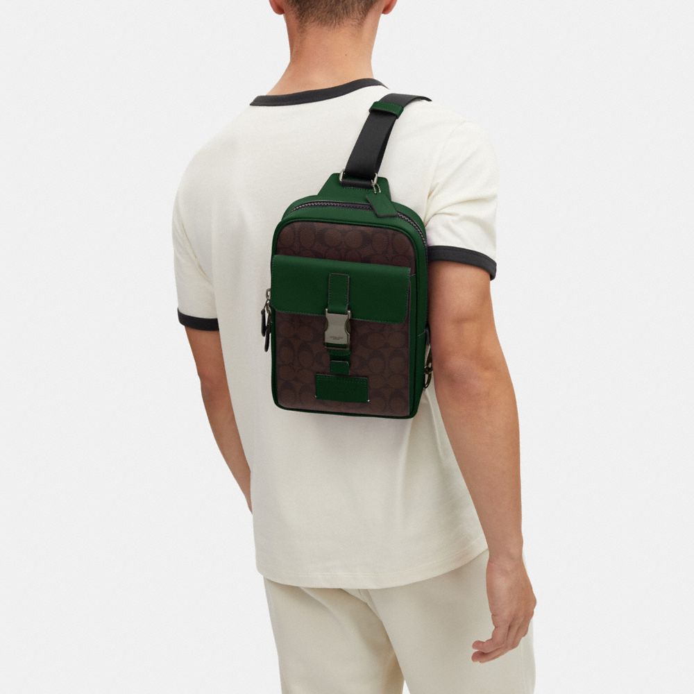 COACH®,Track Pack In Colorblock Signature Canvas,,Detail View