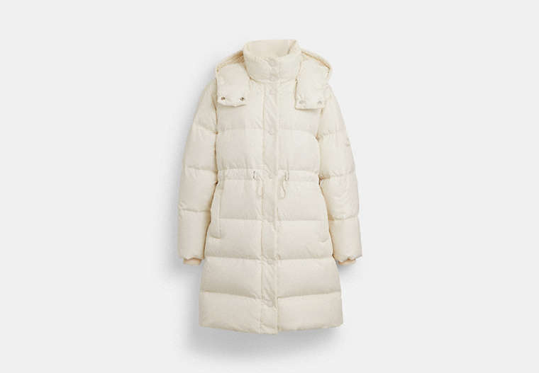 COACH®,MID DOWN PUFFER,Cream,Front View image number 0