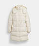 COACH®,MID DOWN PUFFER,Cream,Front View