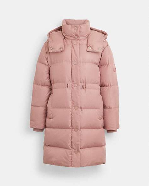 COACH®,MID DOWN PUFFER,Rose,Front View
