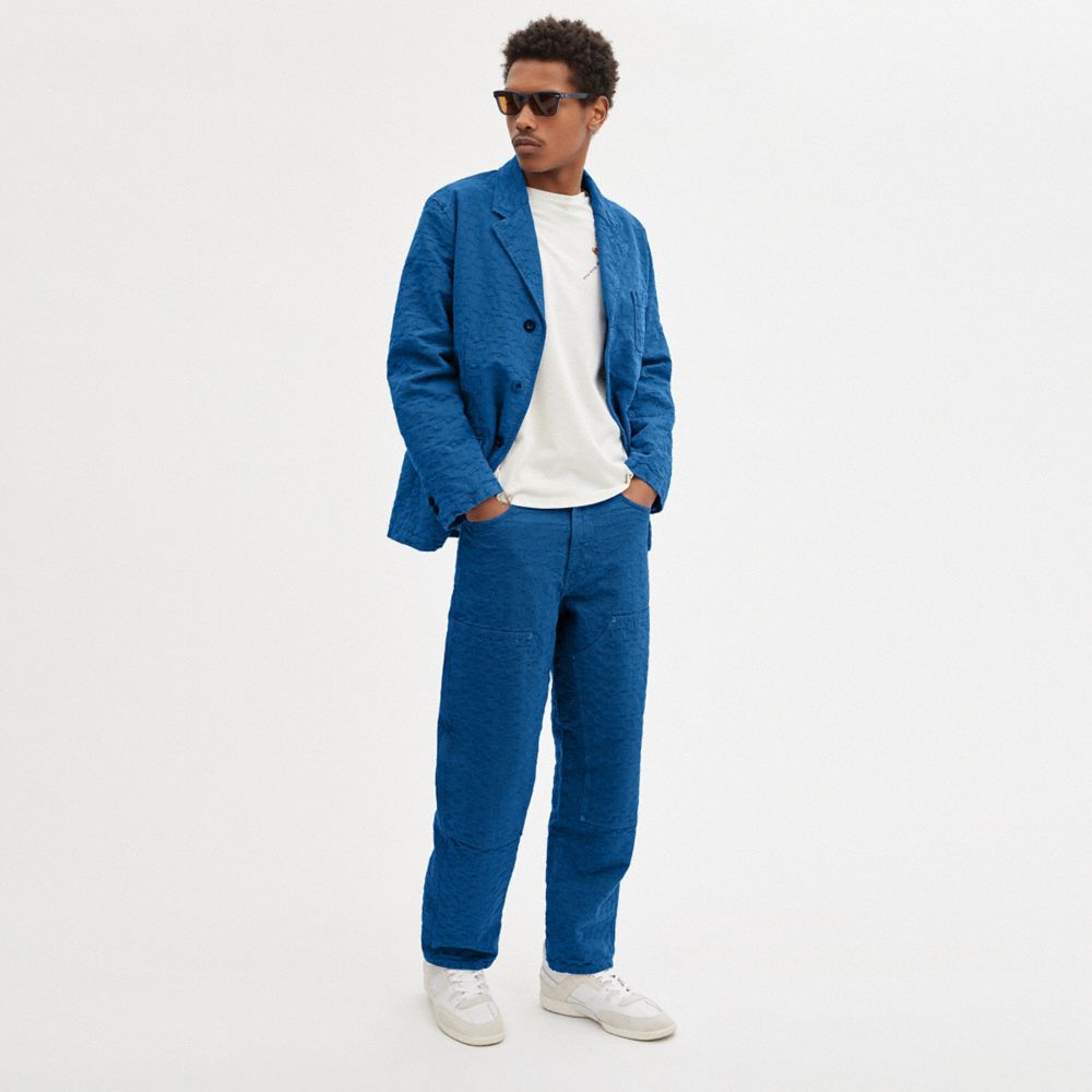 COACH®,DENIM BLAZER,cotton,Royal Blue,Scale View