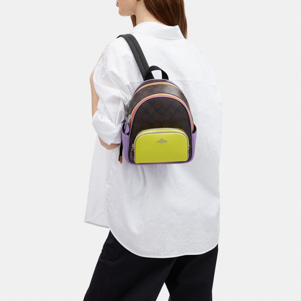 COACH®  Mini Court Backpack In Rainbow Signature Canvas