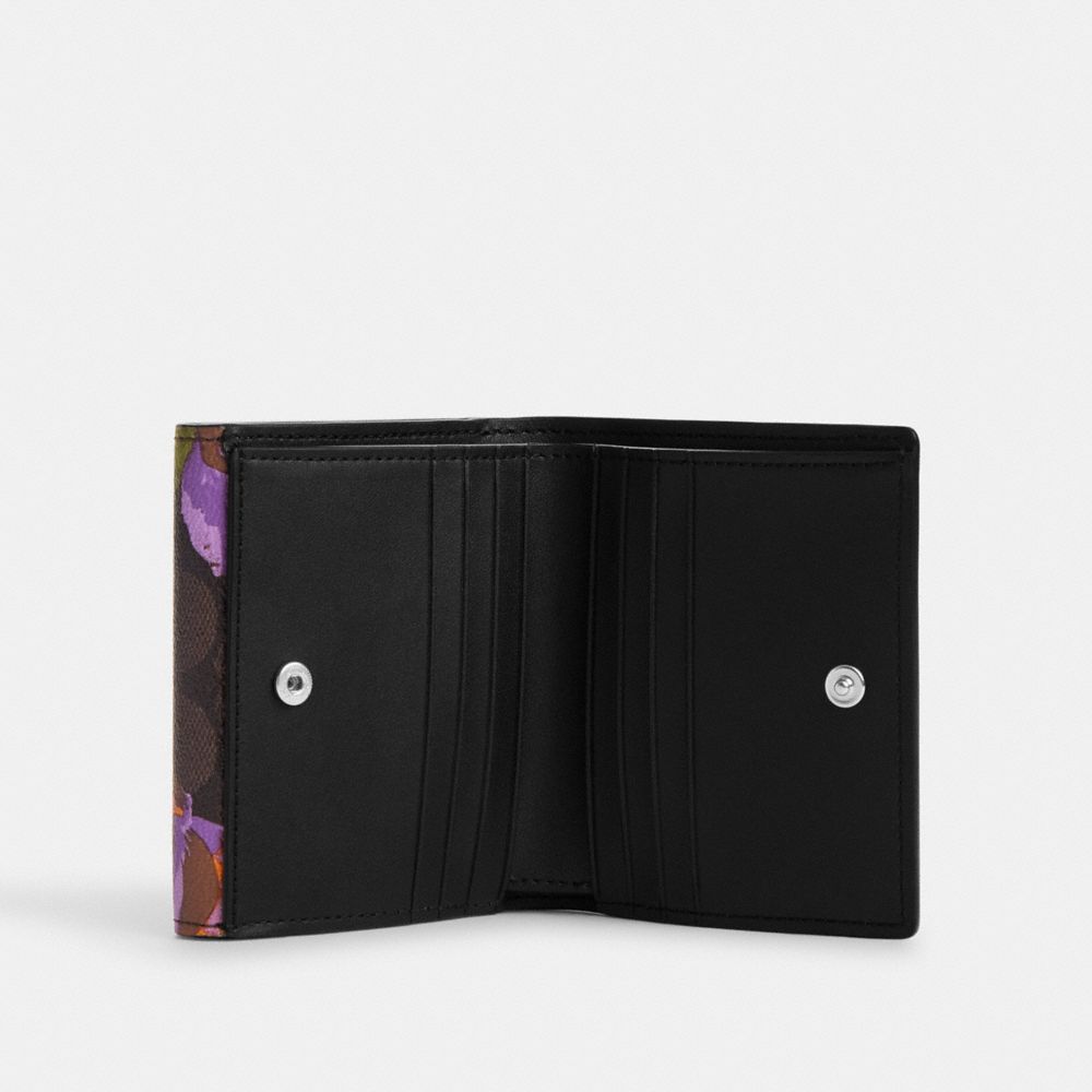 COACH®,スモール モーガン ウォレット・シグネチャー キャンバス・ローズ プリント,ミニ財布(二つ折り&三つ折り),