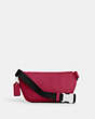 COACH®,MINI BELT BAG,Leather,Mini,Travel,Silver/Bright Violet,Back View