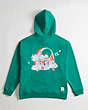 COACH®,Hoodie in 100% Recycled Cotton: This is Coachtopia,95% recycled cotton,Green Multi,Back View