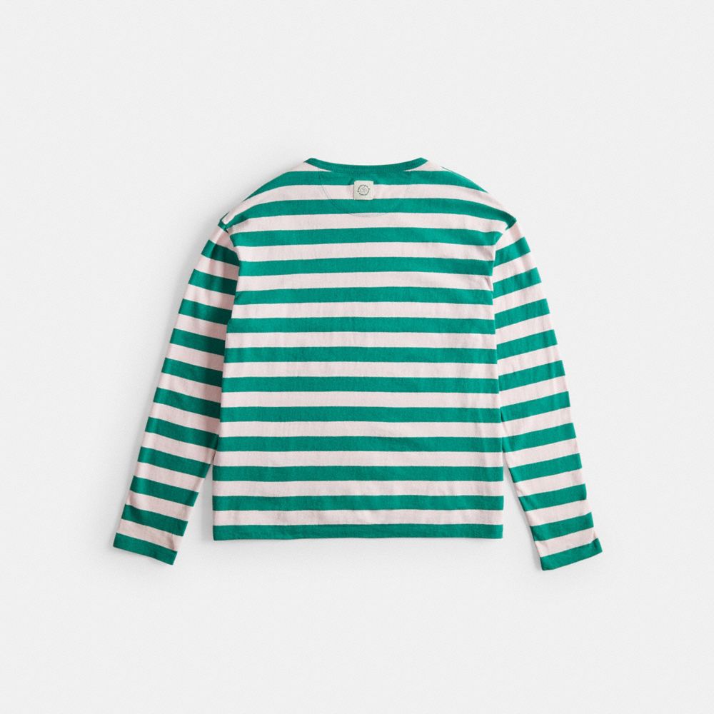 Striped Long Sleeve T Shirt In 100% Recycled Cotton