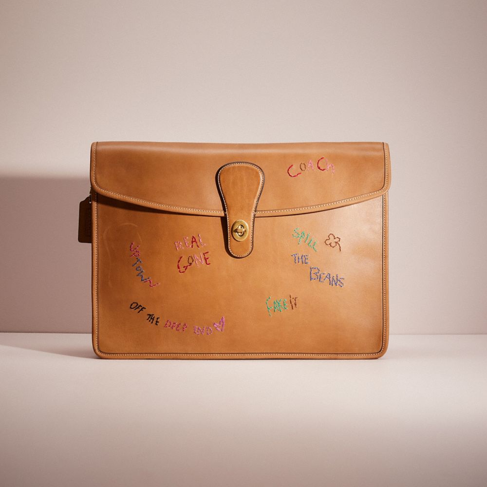 Restored Portfolio In Original Natural Leather