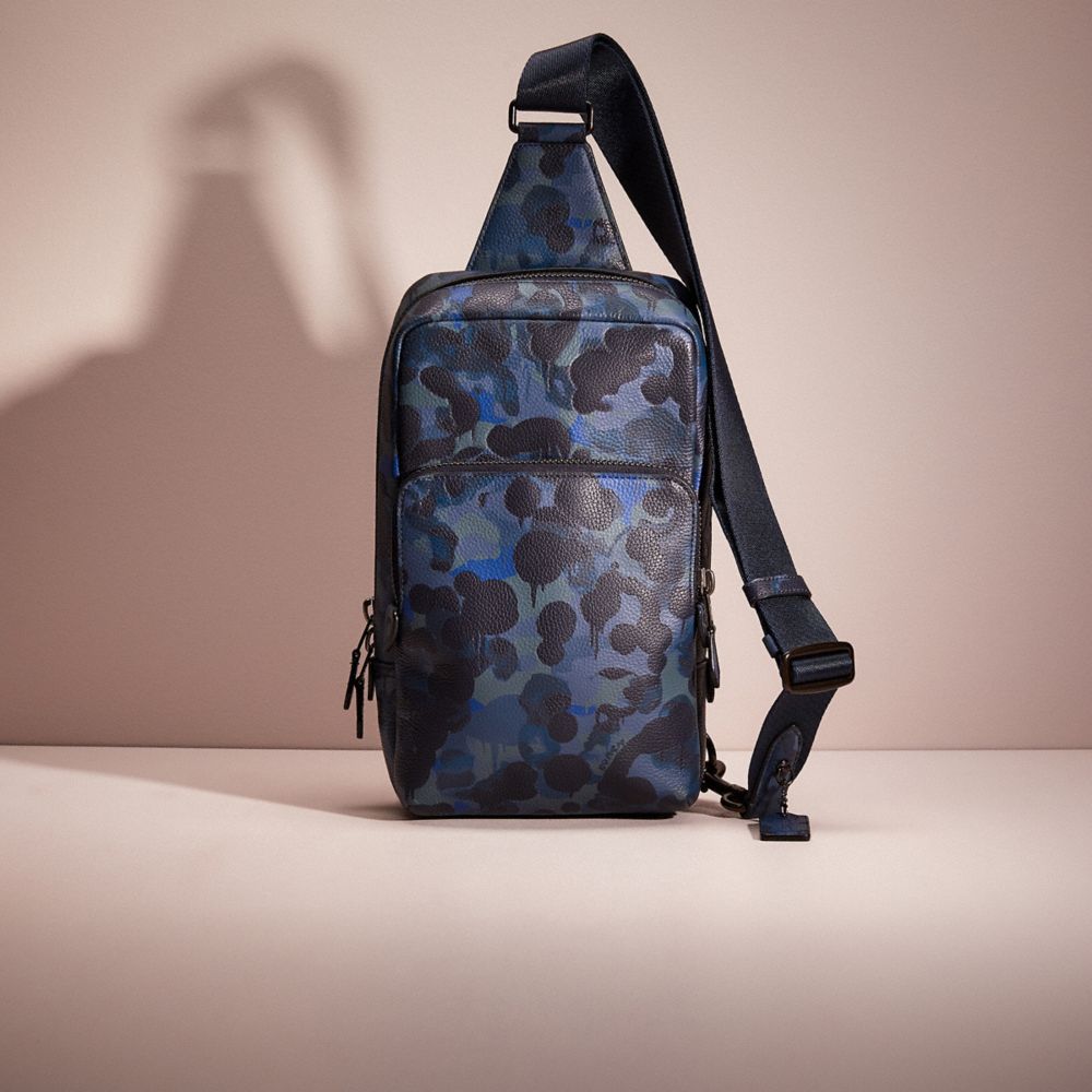 Coach blue camo on sale backpack