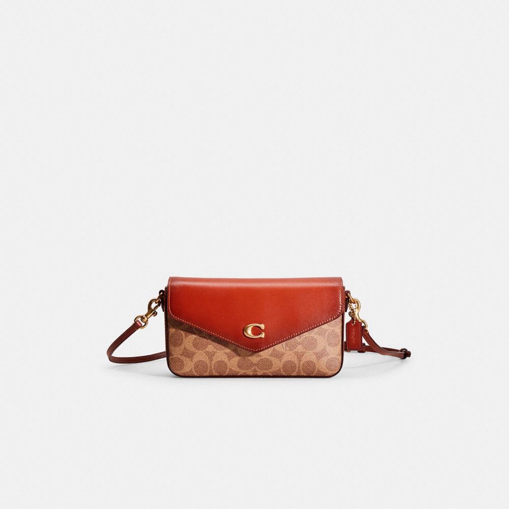 Coach Wyn Signature Logo Canvas Crossbody Bag - Tan Rust