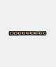 COACH®,SIGNATURE RESIN THIN HAIR BARRETTE,Gold/Black,Front View