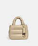 COACH®,MINI PILLOW TOTE,Nappa leather,Small,Brass/Ivory,Front View