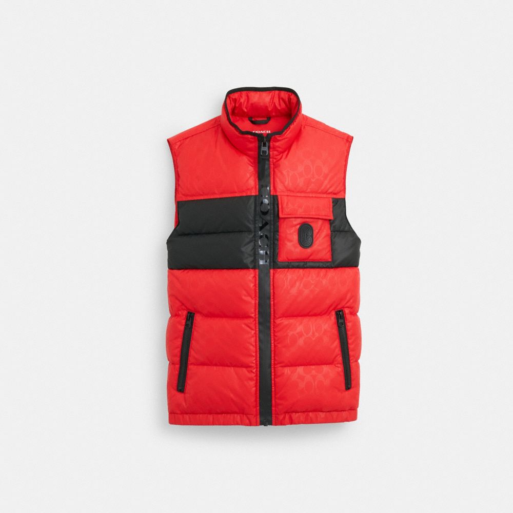 COACH® | Signature Colorblock Down Vest