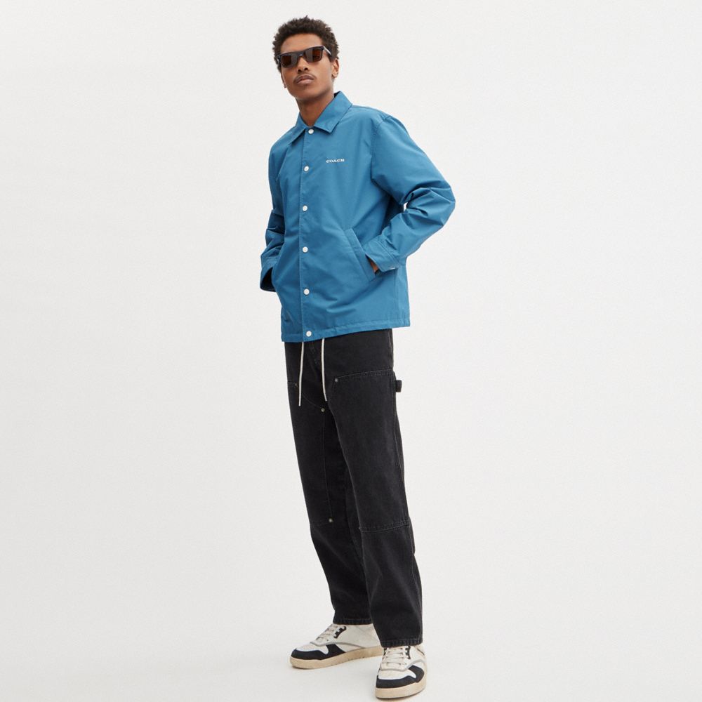 COACH®,COACHES JACKET,cotton,Light Blue,Scale View