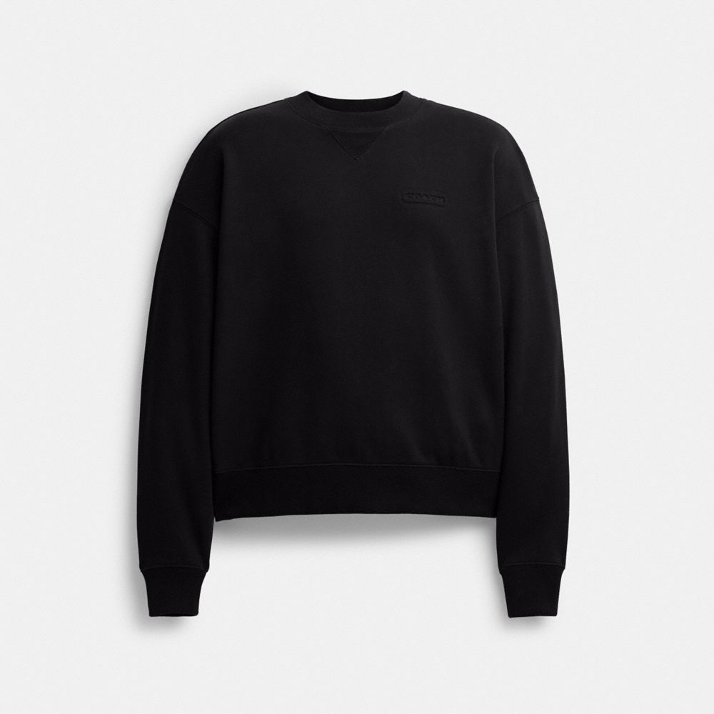 COACH®,ESSENTIAL CREWNECK,Black,Front View