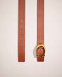 COACH®,RESTORED C HARDWARE REVERSIBLE BELT, 32MM,Glovetanned Leather,Brass/Red/1941 Saddle,Closer View
