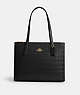 COACH®,NINA TOTE,Leather,Large,Office,Gold/Black,Front View