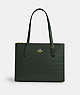 COACH®,NINA TOTE BAG,Leather,Large,Office,Gold/Amazon Green,Front View
