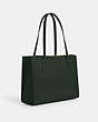 COACH®,NINA TOTE BAG,Leather,Large,Office,Gold/Amazon Green,Angle View