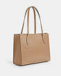 COACH®,NINA TOTE,Leather,Large,Office,Gold/Taupe,Angle View