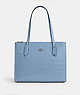 COACH®,NINA TOTE,Leather,Large,Office,Gunmetal/Cornflower,Front View