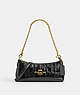 COACH®,CHARLOTTE SHOULDER BAG,Leather,Anniversary,Gold/Black,Front View