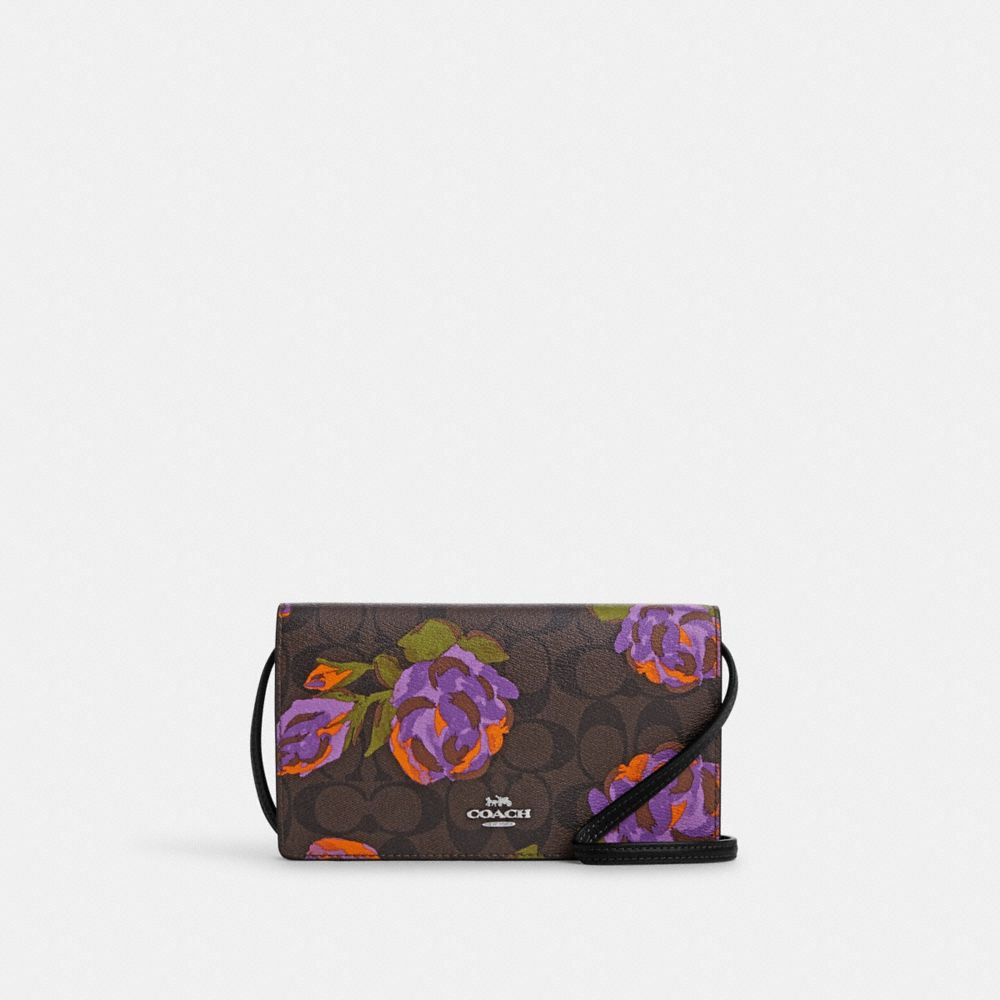 HAYDEN FOLDOVER CROSSBODY CLUTCH WITH JUMBO FLORAL PRINT (COACH