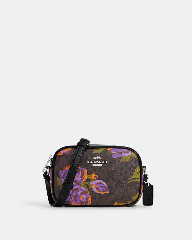 COACH®  Mini Jamie Camera Bag In Signature Canvas With Rose Print