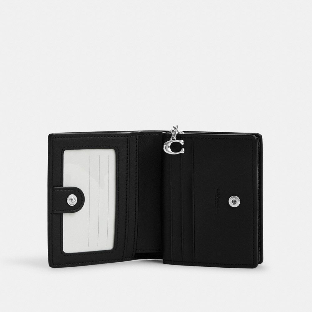 The Monogram Jacquard Mini Compact Wallet in Beige Multi