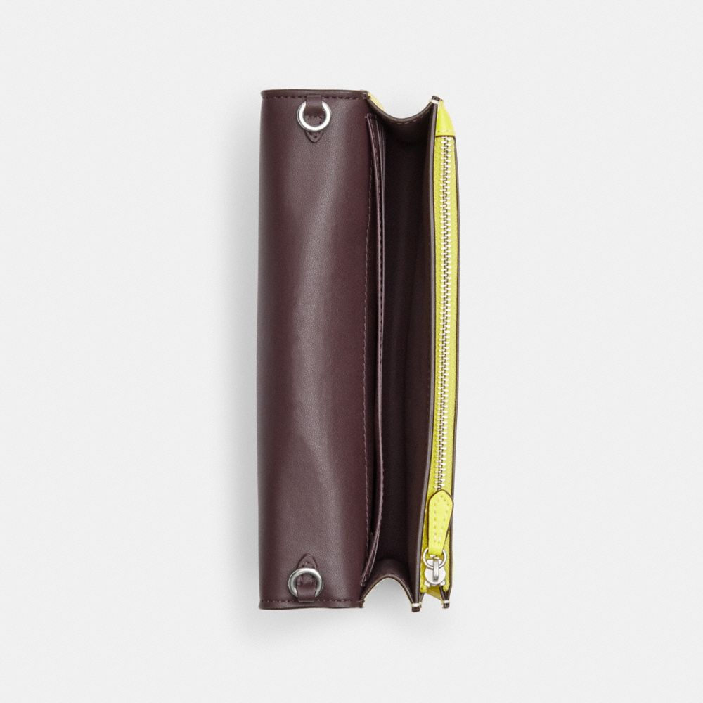 COACH®,Anna Foldover Clutch Crossbody In Colorblock Signature Canvas,,Inside View,Top View