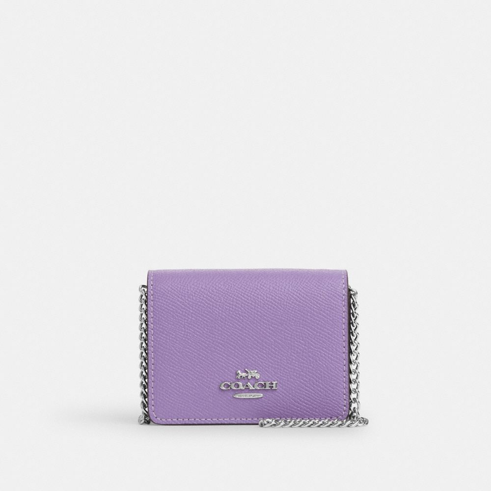 COACH® Outlet | Mini Wallet On A Chain With Signature Canvas Interior