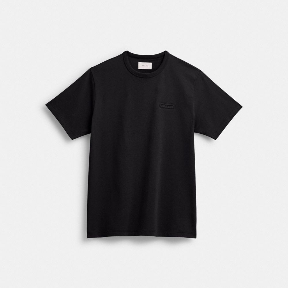 COACH®,ESSENTIAL T-SHIRT,cotton,Black,Front View image number 0