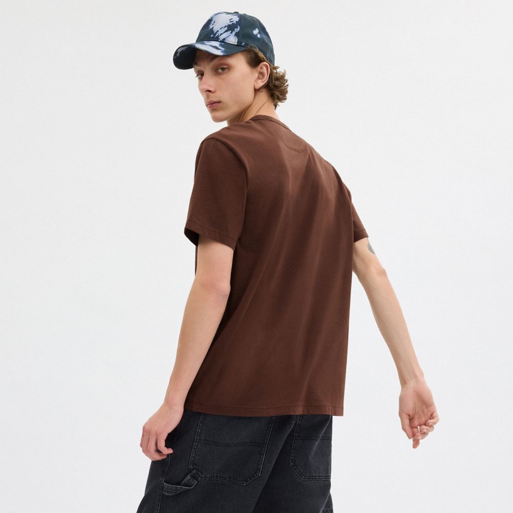 Shop Coach Essential T Shirt In Brown