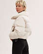 COACH®,CROPPED PUFFER WITH SHERPA,Ivory,Scale View